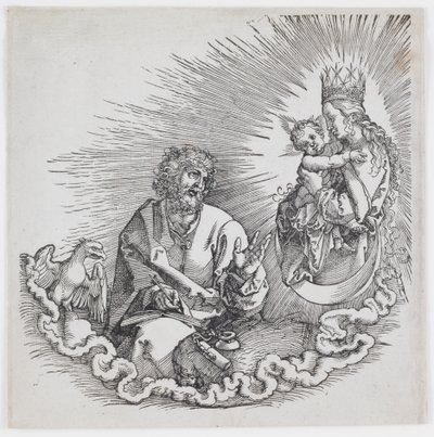 Die Jungfrau erscheint dem heiligen Johannes, aus der Ausgabe von 1511 der „Apokalypse“ von Albrecht Dürer