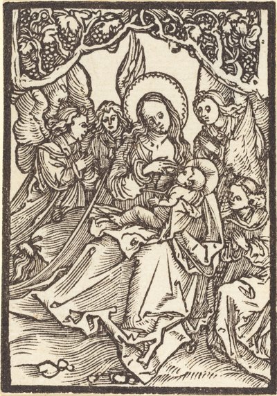 Die Jungfrau stillt das Christkind mit vier Engeln von Albrecht Dürer