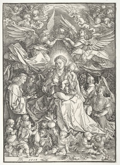 Die Jungfrau umgeben von vielen Engeln von Albrecht Dürer