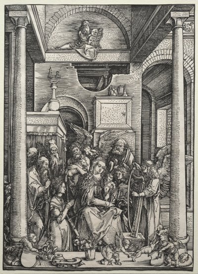 Die Jungfrau und das Kind umgeben von Heiligen und Engeln von Albrecht Dürer