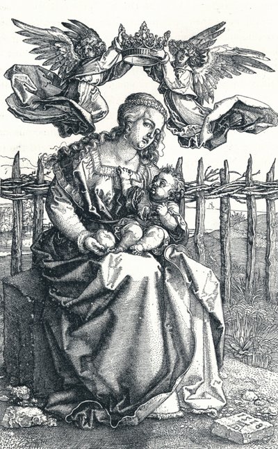 Die Jungfrau und das Kind, gekrönt von zwei Engeln, 1518, 1906 von Albrecht Dürer