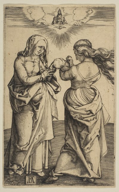Die Jungfrau und das Kind mit dem Jesuskind und der Heiligen Anna, ca. 1500 von Albrecht Dürer