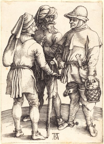 Drei Bauern im Gespräch von Albrecht Dürer