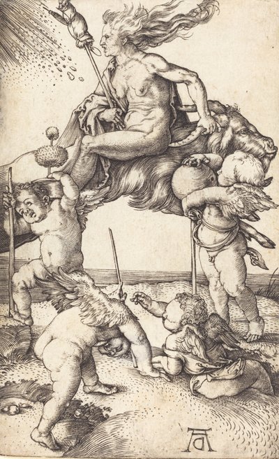 Hexe reitet auf einer Ziege von Albrecht Dürer