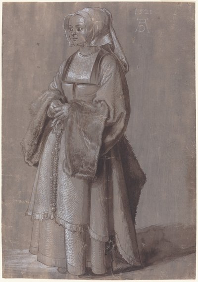 Junge Frau in niederländischer Tracht von Albrecht Dürer