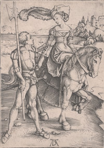 Eine Dame zu Pferd und ein Landsknecht von Albrecht Dürer