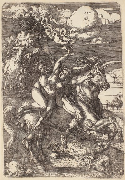 Entführung auf einem Einhorn von Albrecht Dürer