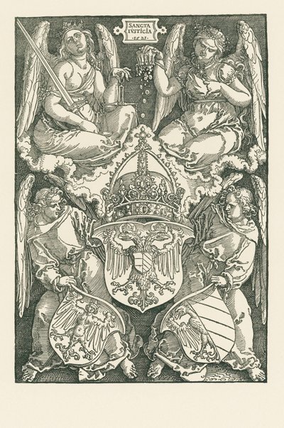 Allegorie mit dem Wappen des Reiches und der Stadt Nürnberg von Albrecht Dürer or Duerer
