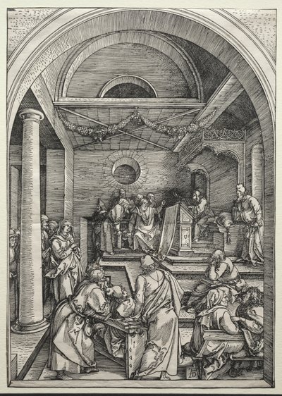 Christus im Gespräch mit den Ärzten (um 1503-1504) von Albrecht Dürer or Duerer