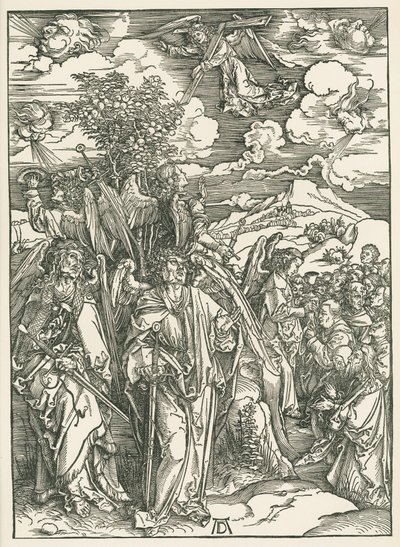 Vier Engel halten die Winde und die Versiegelung der Auserwählten. Die Offenbarung des Heiligen Johannes von Albrecht Dürer or Duerer