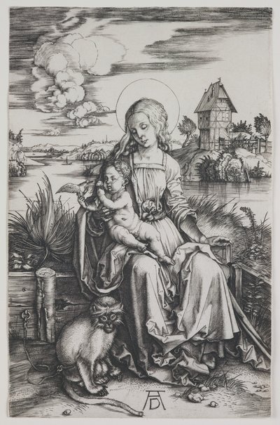 Madonna mit dem Affen, um 1498 von Albrecht Dürer or Duerer