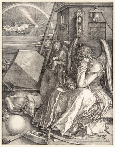 Melencolia I von Albrecht Dürer (1471-1528), eines seiner 3 Meisterstiche, vollendet 1514 von Albrecht Dürer