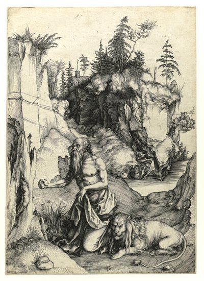 Der reuige Heilige Hieronymus, um 1497 (Kupferstich) von Albrecht Dürer