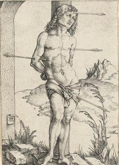 Der heilige Sebastian an eine Säule gebunden, ca. 1499 von Albrecht Dürer
