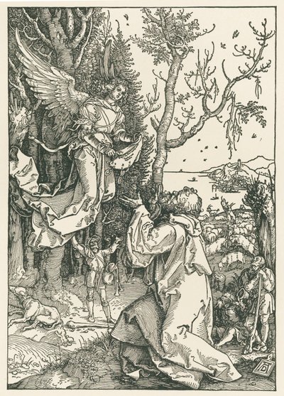 Der Engel bringt Joachim die Botschaft, um 1504 von Albrecht Dürer or Duerer