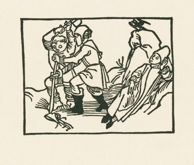Der Priester liegt auf der Wiese, ein Rabe krächzt auf einem hohlen Stein von Albrecht Dürer or Duerer