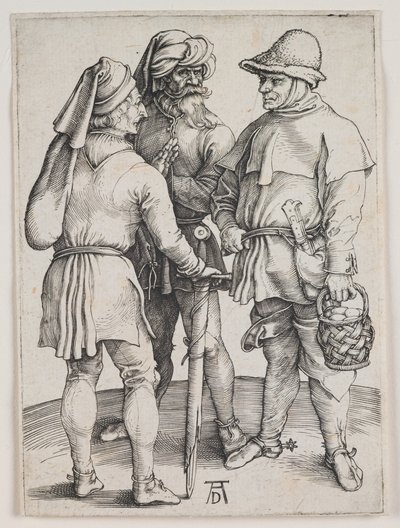 Drei Bauern im Gespräch, ca. 1497 von Albrecht Dürer or Duerer