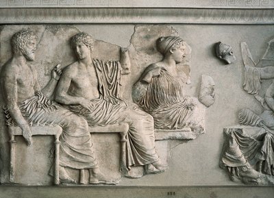 Poseidon, Apollo, Artemis und Aphrodite dargestellt auf dem Ostfries des Parthenon von Alcamenes (attr. to)