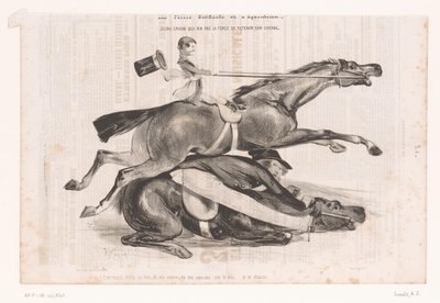 Junger Mann verliert die Kontrolle über sein Pferd von Alcide Joseph Lorentz