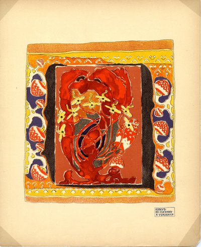 Entwurf für einen Teppich, Verleger M. K. Tenisheva und S. I. Mamontov, 1900er Jahre von Aleksandr Jakovlevic Golovin