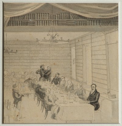 Literarisches Festmahl in der Buchhandlung von Aleksander Smirdin, 1832 von Aleksandr Pavlovich Bryullov