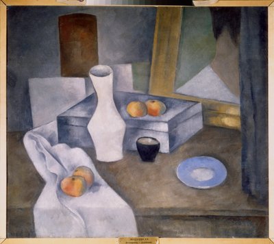 Stillleben mit Äpfeln und blauer Untertasse von Aleksandr Vasilievich Shevchenko