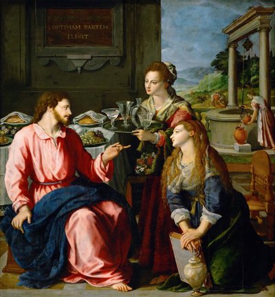 Christus im Hause von Martha und Maria von Alessandro Allori