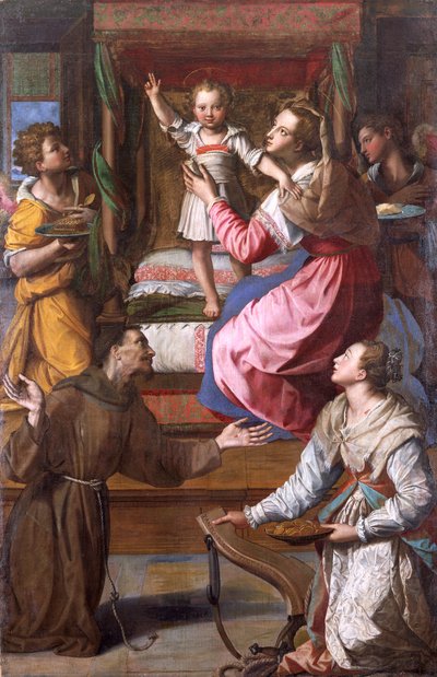 Jungfrau und Kind mit den Heiligen Franziskus und Lucia von Alessandro Allori