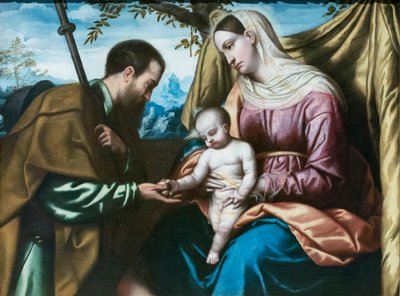 Die Jungfrau und das Kind mit dem heiligen Rochus von Alessandro Bonvicino Moretto