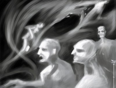 Fantastische Kreaturen: eine Gruppe von Spektren - Zeichnung von Alessandro Lonati von Alessandro Lonati