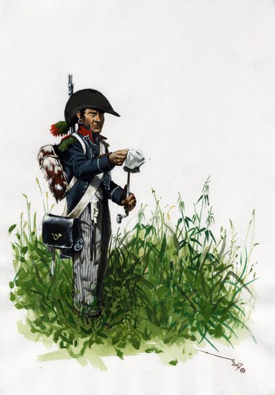 Erstes Kaiserreich (1804-1814 und 1815): Soldat Infanterist Jäger der großen französischen napoleonischen Armee. von Alessandro Lonati