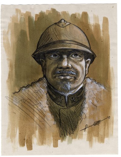 Erster Weltkrieg 1914-1918: Porträt eines Soldaten der italienischen Armee im Jahr 1915 von Alessandro Lonati