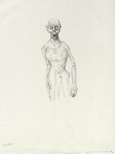 Legendäres Wesen: Chupacabra, südamerikanischer Vampir. Zeichnung von Alessandro Lonati von Alessandro Lonati