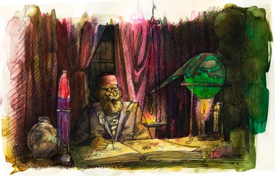 Porträt des französischen Alchemisten Nicolas Flamel (1330-1418). 2012 von Alessandro Lonati