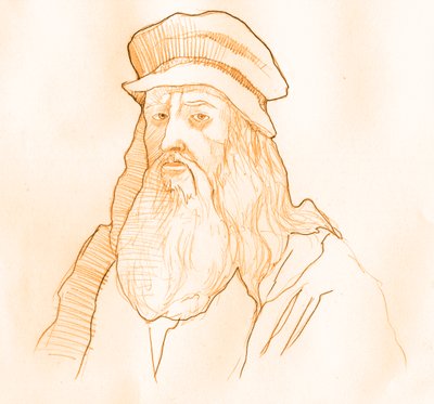 Porträt des italienischen Künstlers und Wissenschaftlers Leonardo da Vinci (1452-1519) von Alessandro Lonati