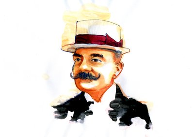 Porträt des italienischen Schriftstellers Emilio Salgari (1863-1911) von Alessandro Lonati