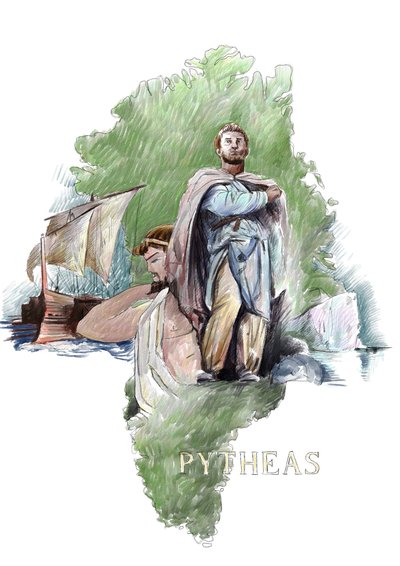 Darstellung von Pytheas, griechischer Entdecker aus Massalia, 4. Jahrhundert v. Chr. von Alessandro Lonati