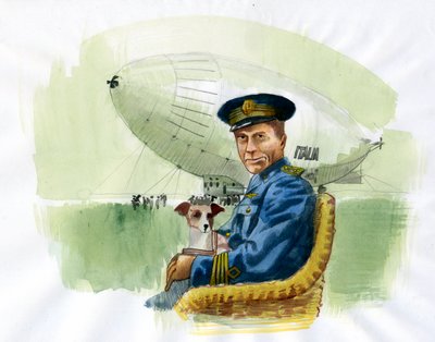 Darstellung des italienischen Luftfahrtingenieurs und Entdeckers Umberto Nobile (1885-1978) von Alessandro Lonati