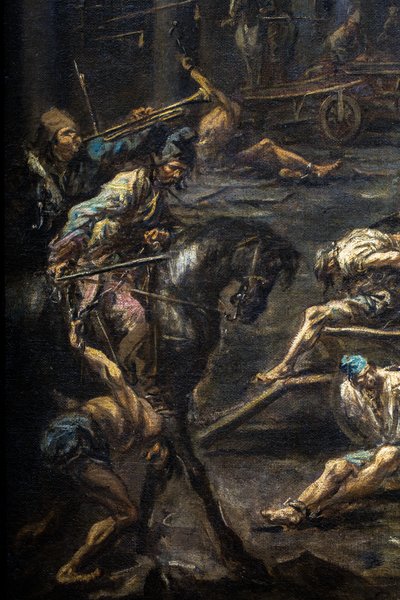 Die Ankunft und Befragung von Galeerensklaven im Gefängnis von Genua von Alessandro Magnasco