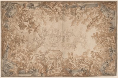Der Triumph des Reiches, mit den vier Kontinenten von Alessandro Mauro and Francesco de Mura