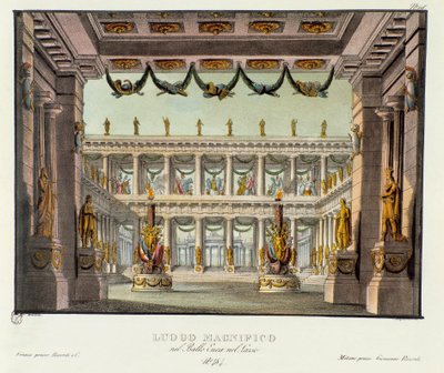Eine prächtige Stätte: Ansicht eines Tempels, Bühnenbild für das lyrische Drama Enea nel Lazio von Giuseppe Sarti von Alessandro Sanquirico