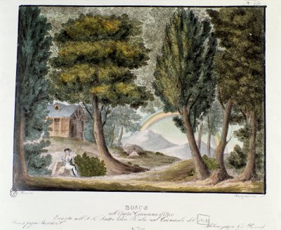 Johanna von Orleans als Kind im Wald (Detail) von Alessandro Sanquirico