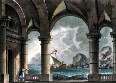 Bühnenbild von Sanquirico für die Oper „Il pirata“ von Vincenzo Bellini von Alessandro Sanquirico