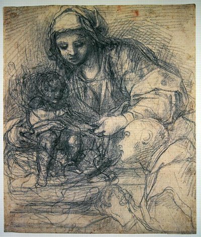 Die Madonna und das Kind mit einem Kartäusermönch von Alessandro Tiarini