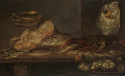 Stillleben mit Fisch und Hummer und Austern auf einem Tisch von Alexander Adriaenssen