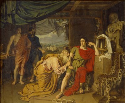Priamos bittet weinend Achilles um Hektors Leichnam, 1824 von Alexander Andreyevich Ivanov