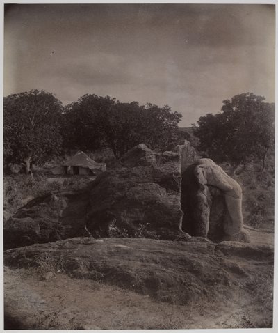 Skulpturierter Elefant auf einem Felsen mit Asoka-Inschriften, Dhauli, Puri-Distrikt von Alexander Caddy