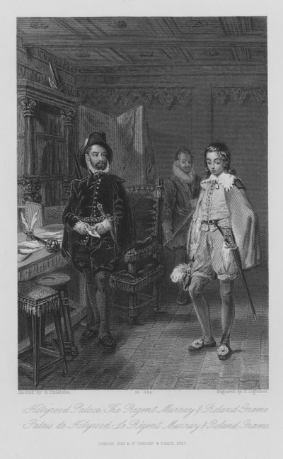 Holyrood Palace, Der Regent Murray und Roland Graeme (Gravur) von Alexander Chisholm