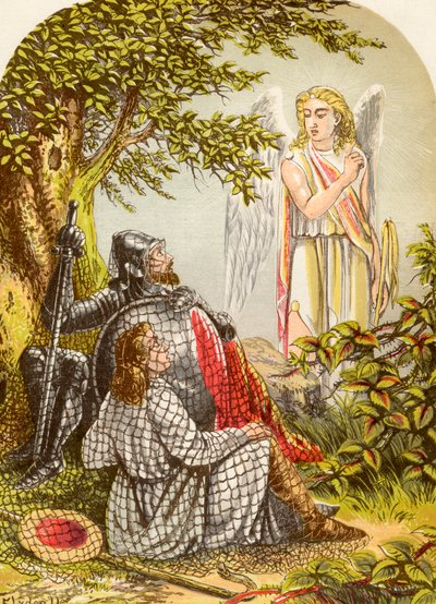 Christian und Hoffnungsvoll im Netz gefangen, aus Die Pilgerreise von John Bunyan, veröffentlicht ca. 1880 von Alexander Francis Lydon