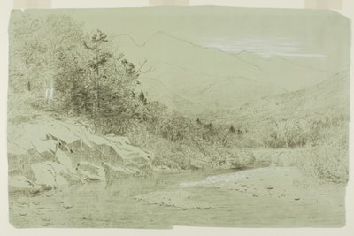 Flusslauf mit Bergen in der Ferne von Alexander Helwig Wyant